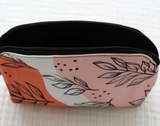 NEW Pink Leaves Zipper Pouch