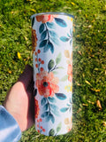 Orange Floral 20 oz Printed Tumbler