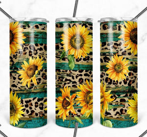 Sunflower Cheetah 20 oz Printed Tumbler